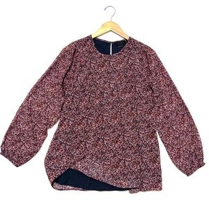 HATCH Maternity sz 2 US M 6-8 Floral Tunic Top Blouse